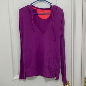 Purple hooded long sleeve athletic top. Size medium